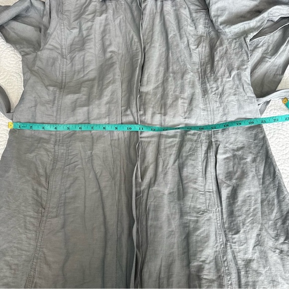 Eileen Fisher Light Gray Long Sleeve Coat - Picture 9 of 12